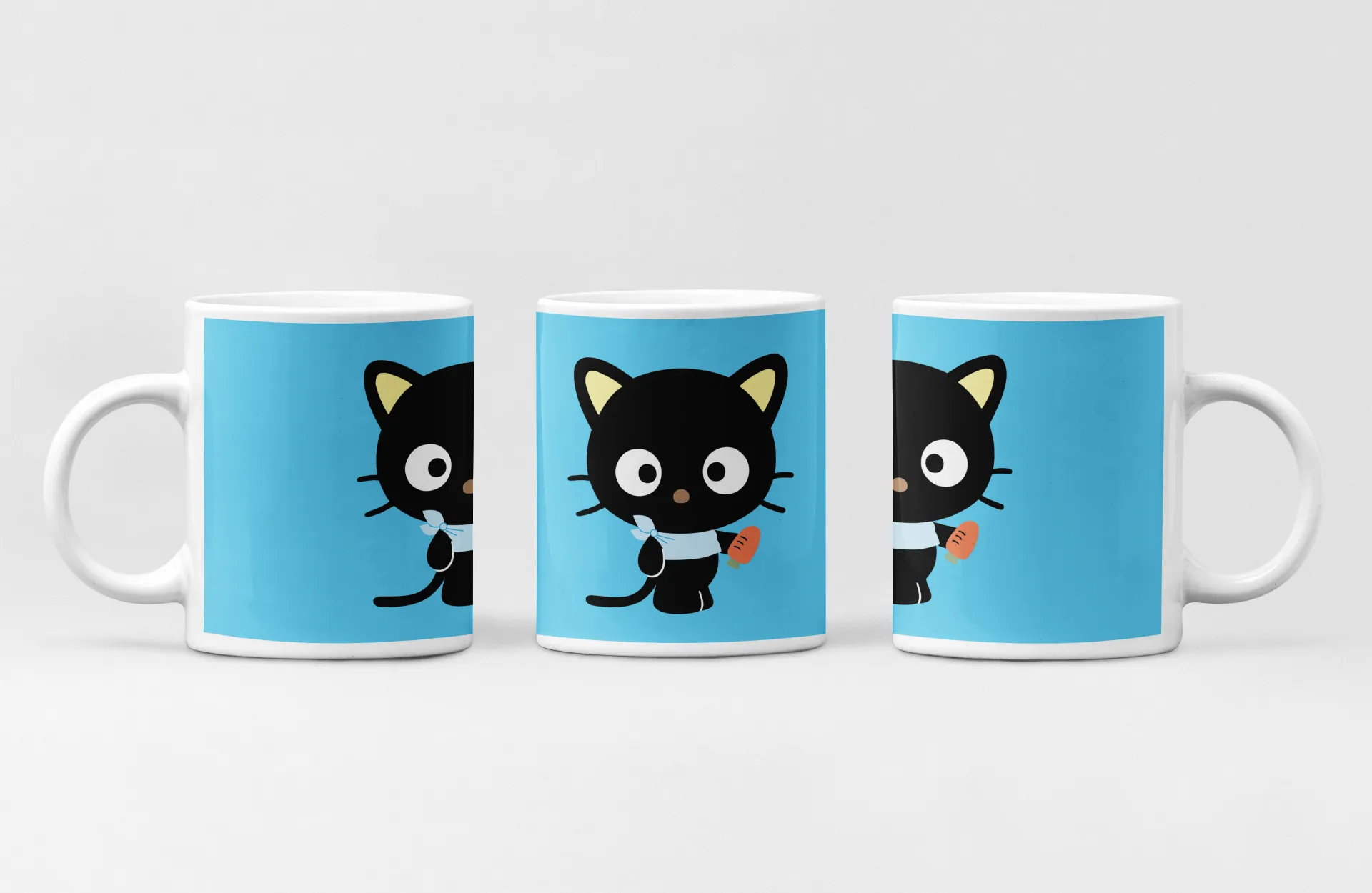 Cute Black Cat with Carrot