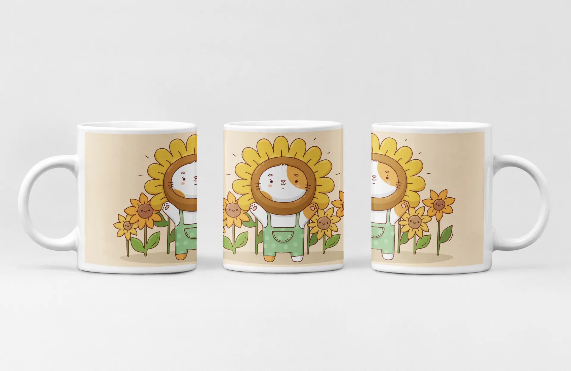 Cute Cat in Sunflower Costume