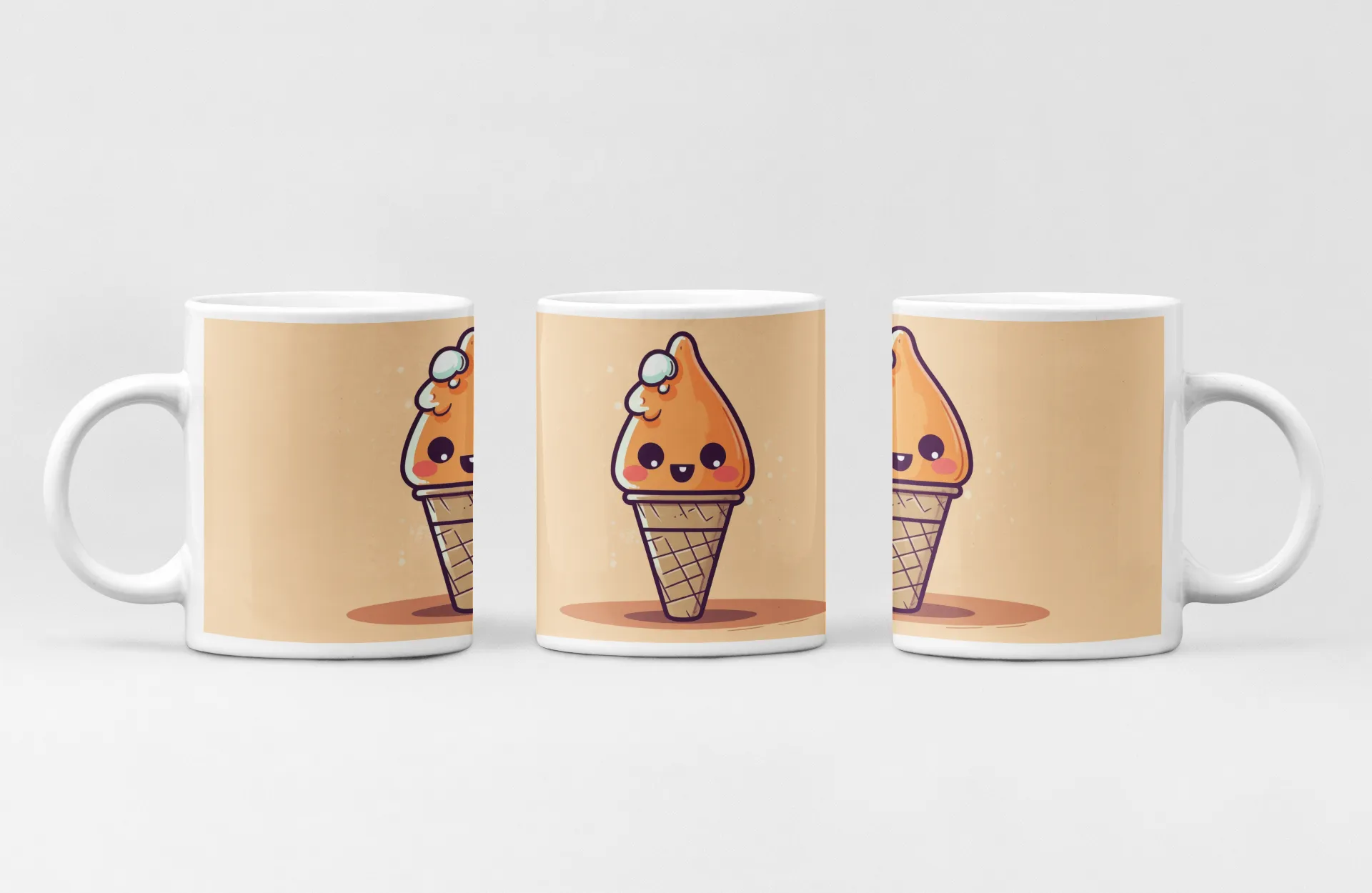 Cute Soft-Serve Ice Cream Character