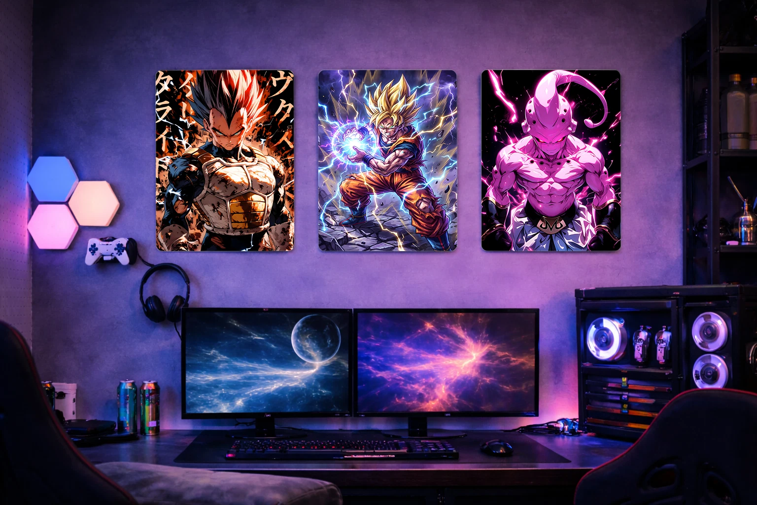 Super Saiyan Goku Aluminium Poster – Dragon Ball Z Anime Metal Wall Art