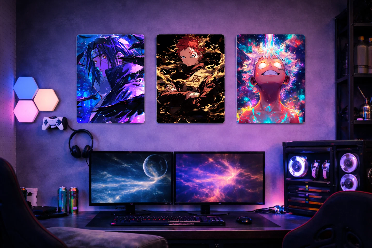 Gaara Aluminium Poster – Naruto Anime Metal Wall Art