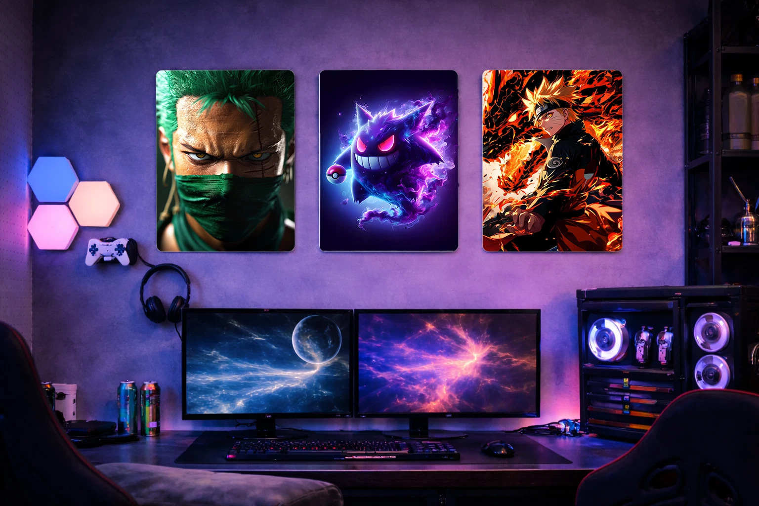 Gengar Aluminium Poster – Pokémon Anime Metal Wall Art