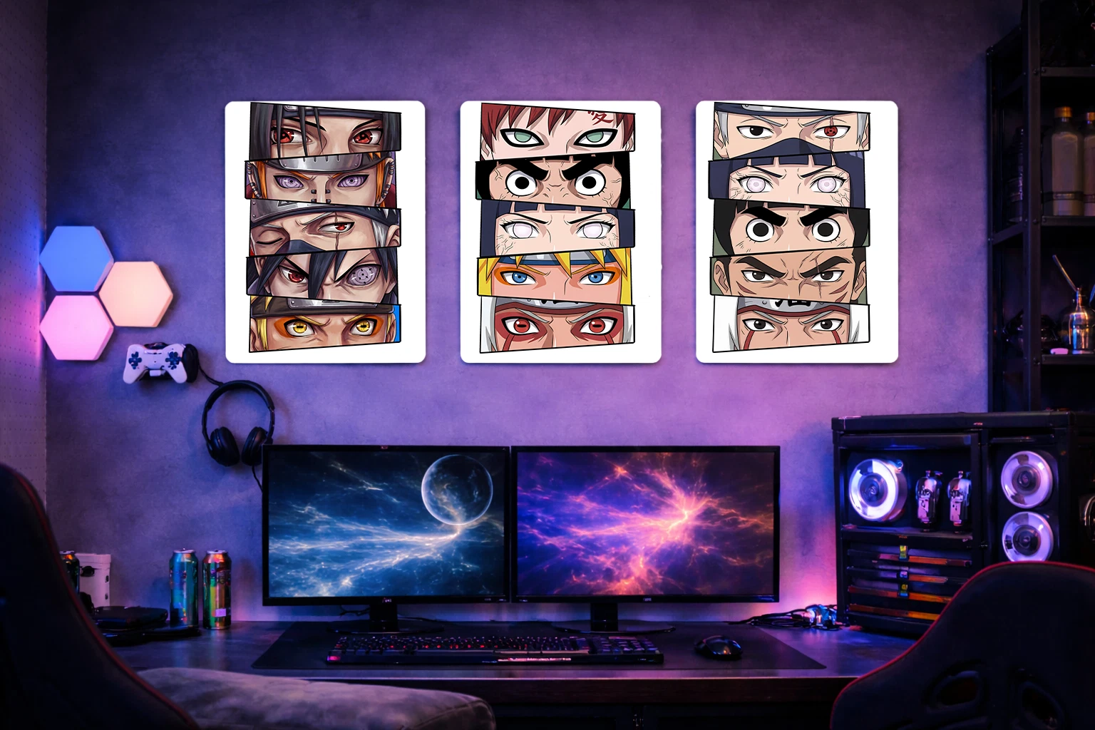 Naruto Heroes Eyes Aluminium Poster – Anime Metal Wall Art