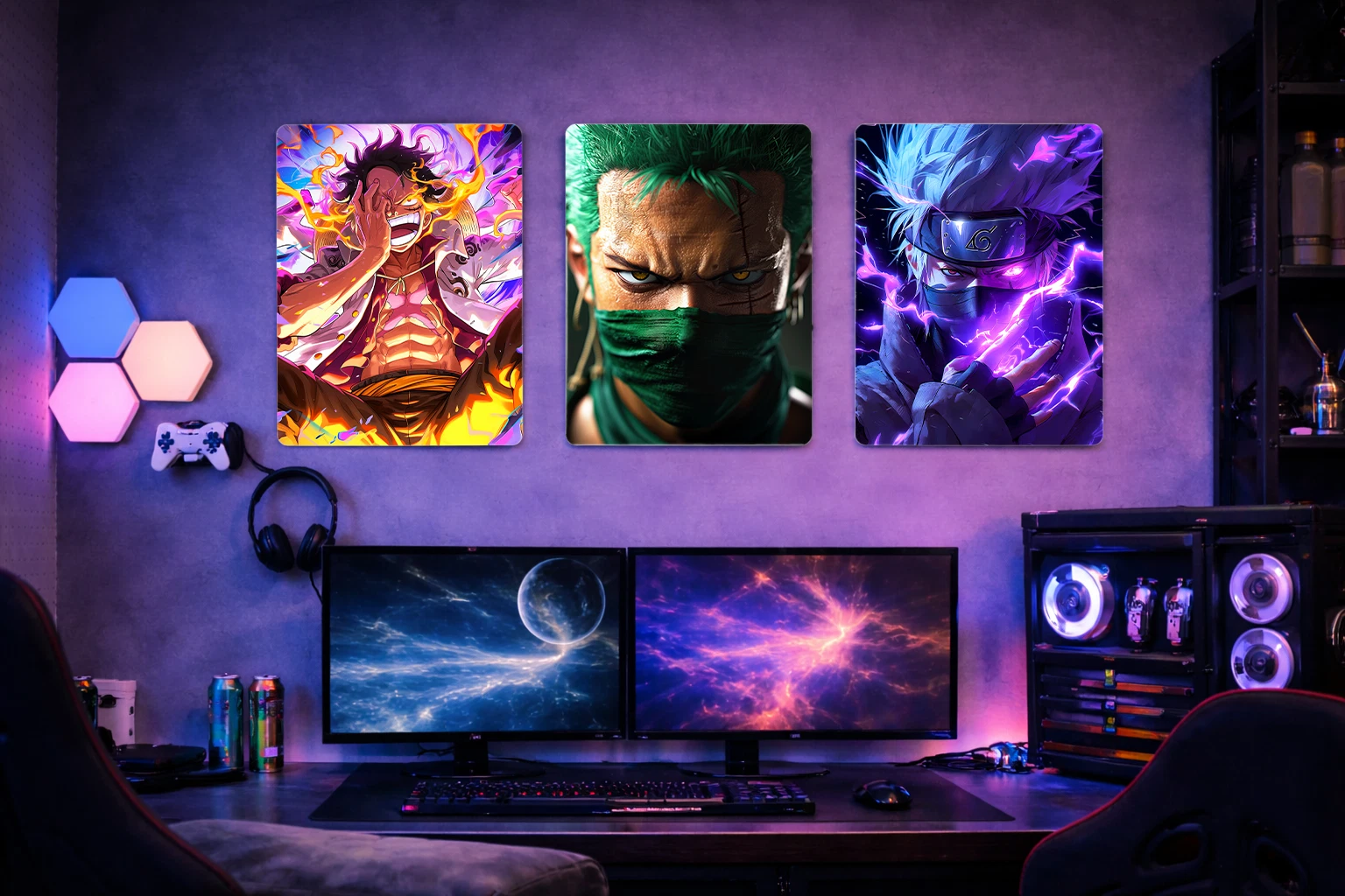 Roronoa Zoro Aluminium Poster – One Piece Anime Metal Wall Art