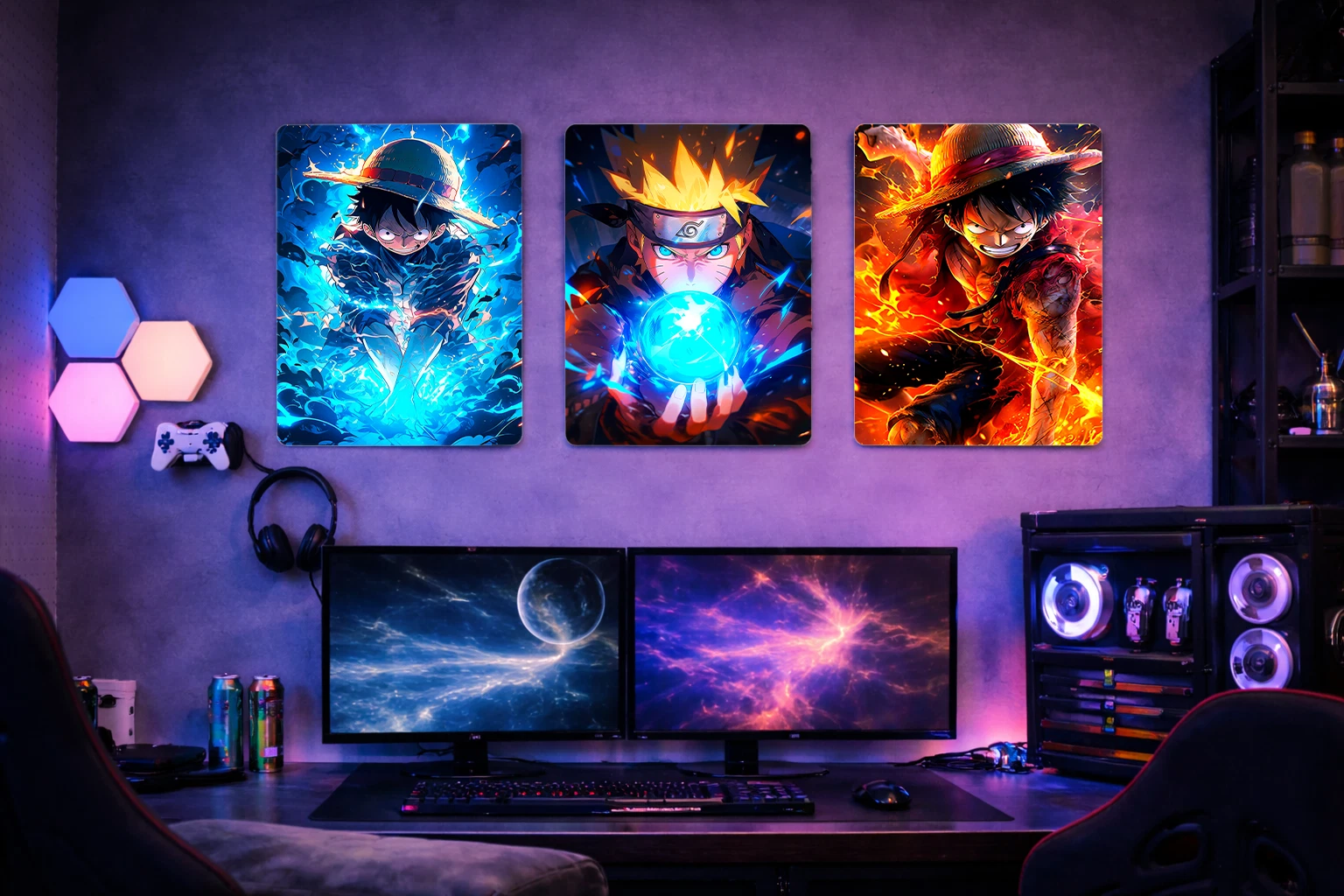 Naruto Uzumaki Aluminium Poster – Rasengan Anime Metal Wall Art