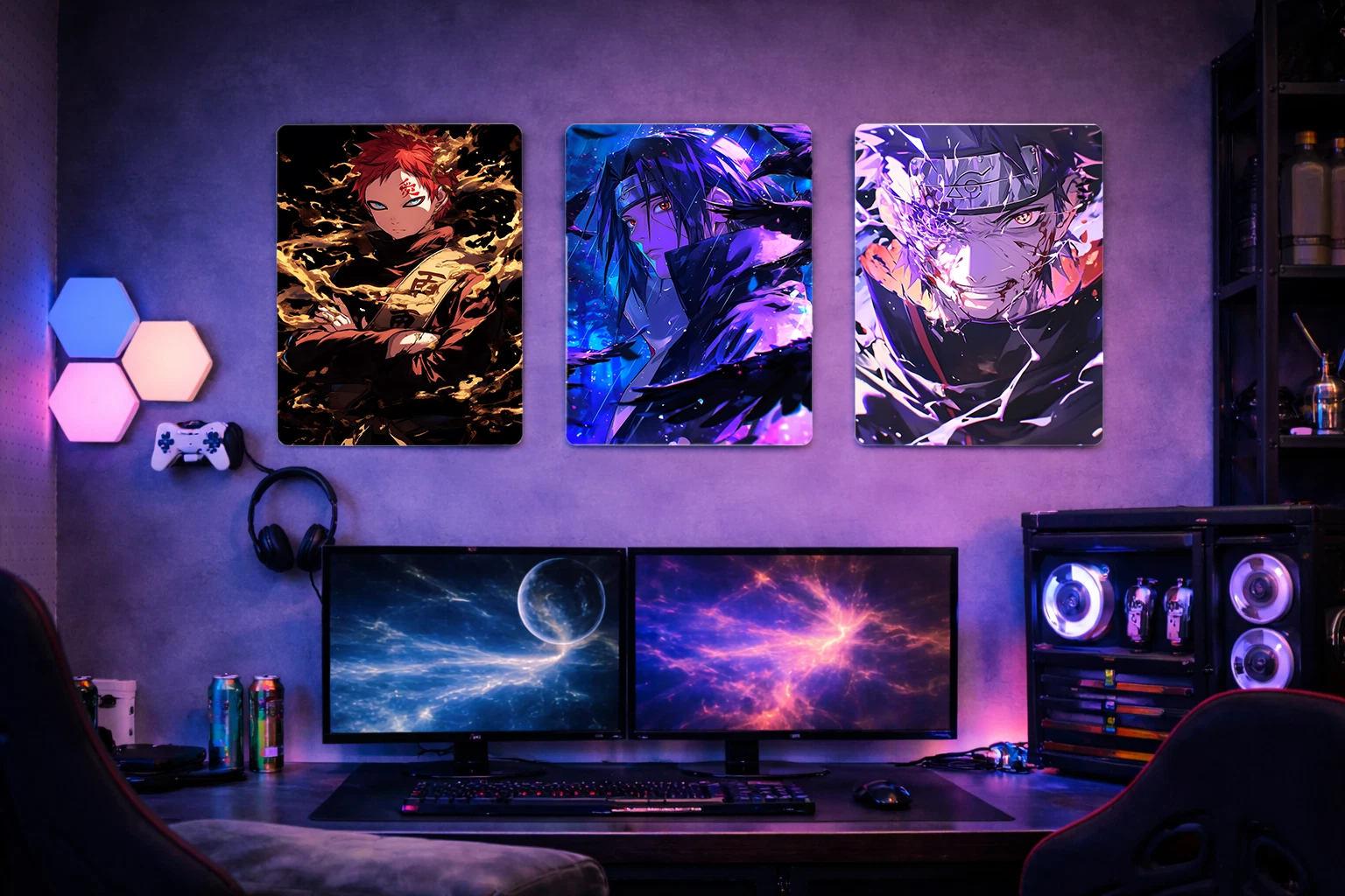 Sasuke Uchiha Aluminium Poster – Naruto Anime Metal Wall Art
