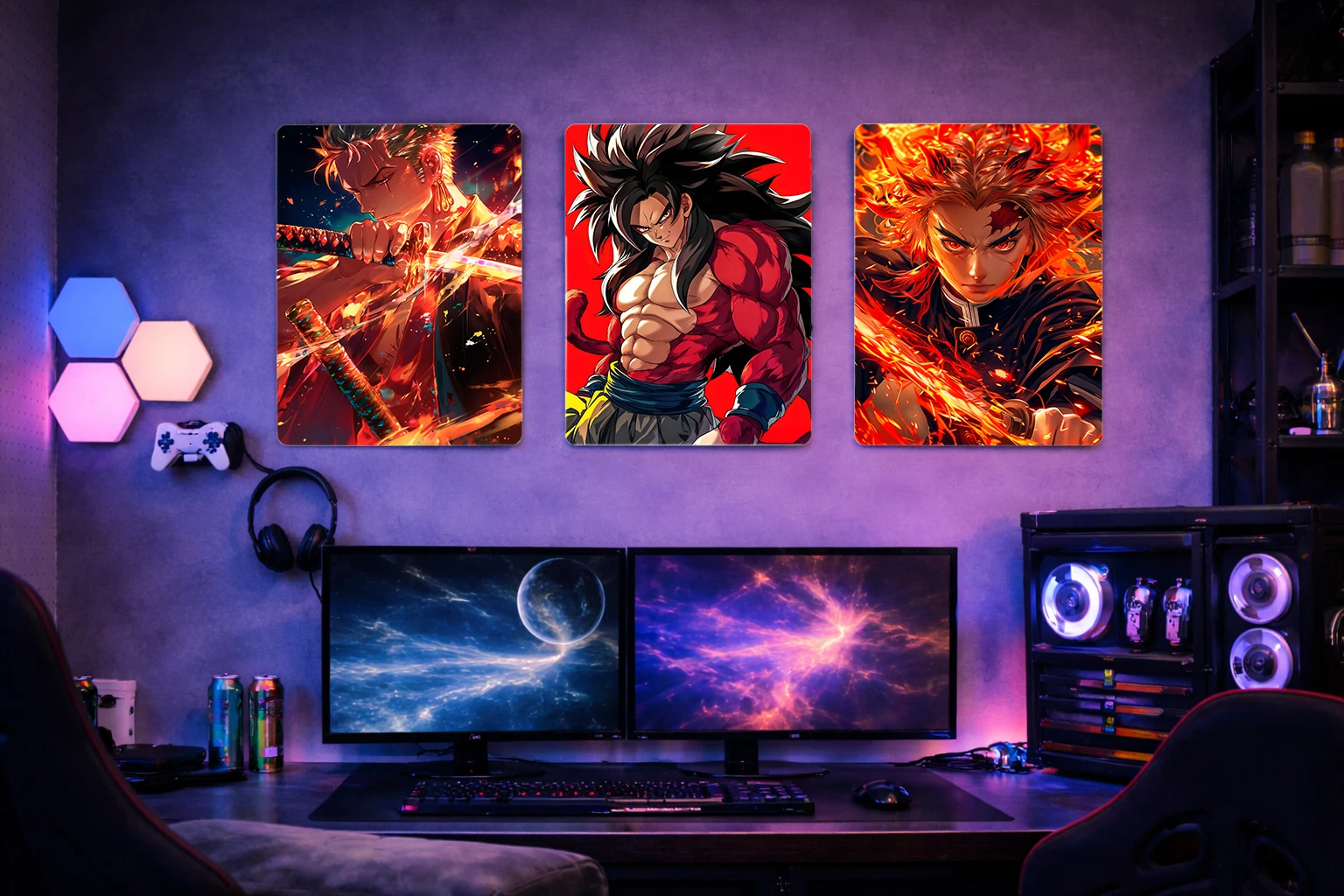 Super Saiyan 4 Gogeta Aluminium Poster – Dragon Ball GT Anime Metal Wall Art