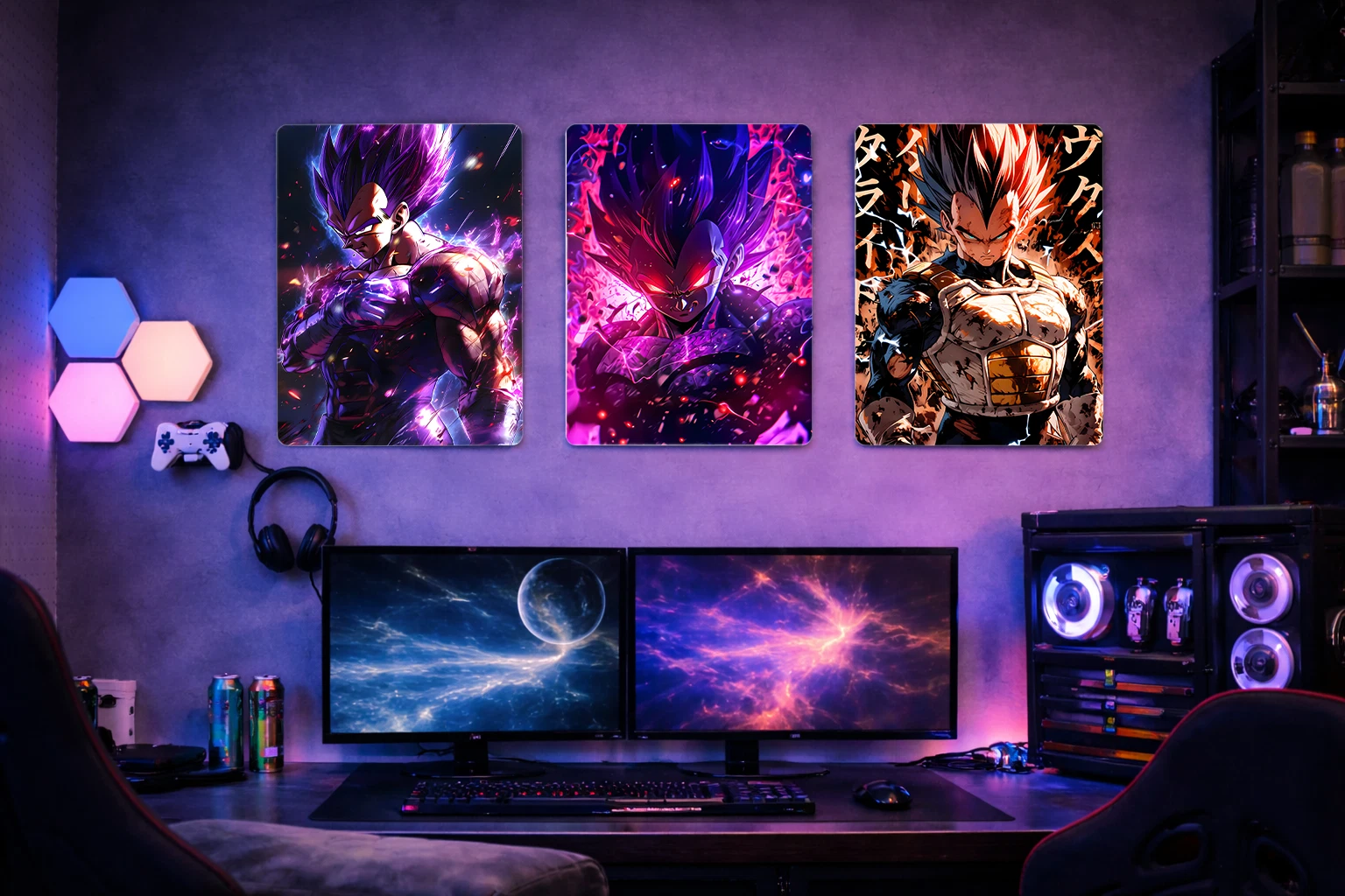 Vegeta Ultra Ego Aluminium Poster – Dragon Ball Anime Metal Wall Art